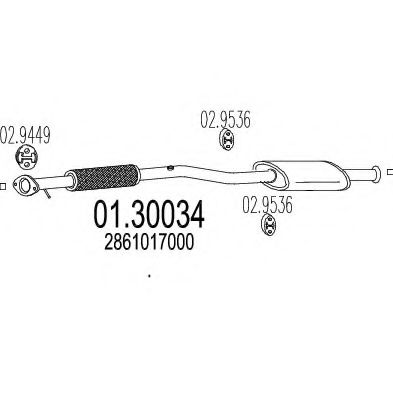 01.30034 MTS Front Silencer