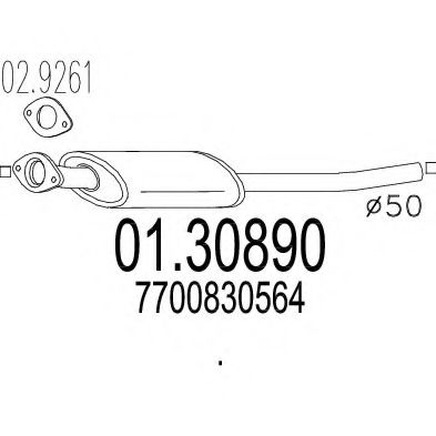 01.30890 MTS Front Silencer