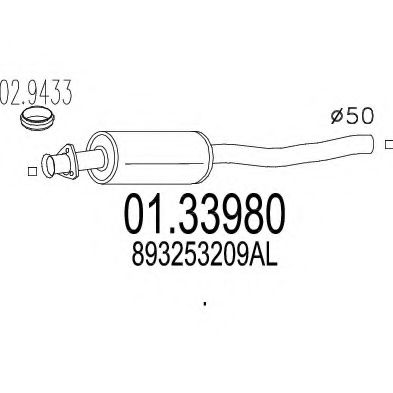 01.33980 MTS Abgasanlage Vorschalldämpfer