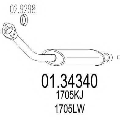01.34340 MTS Front Silencer