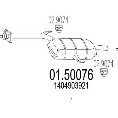 01.50076 MTS Exhaust System Middle Silencer