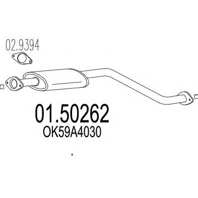 01.50262 MTS Exhaust System Front Silencer