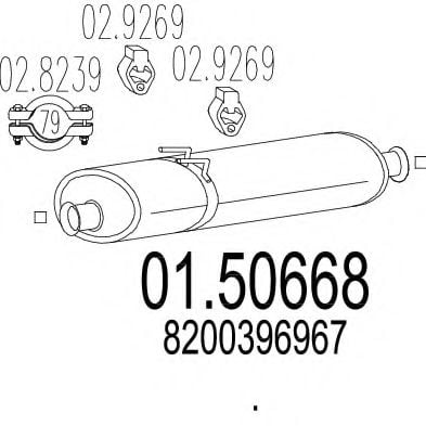 01.50668 MTS Exhaust System Middle Silencer