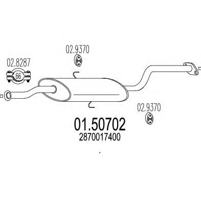 01.50702 MTS Exhaust System Middle Silencer