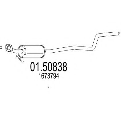 01.50838 MTS Exhaust System Middle Silencer