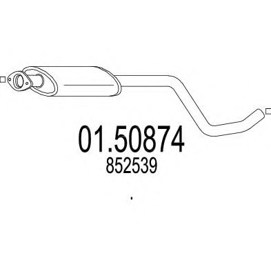 01.50874 MTS Exhaust System Middle Silencer