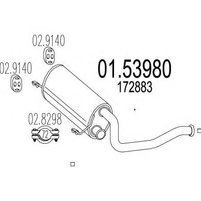 01.53980 MTS Exhaust System Middle Silencer