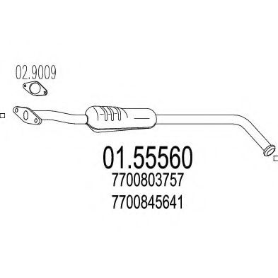 01.55560 MTS Exhaust System Middle Silencer
