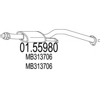 01.55980 MTS Exhaust System Middle Silencer