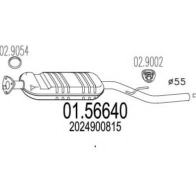 01.56640 MTS Exhaust System Middle Silencer