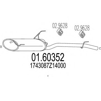 01.60352 MTS Exhaust System End Silencer