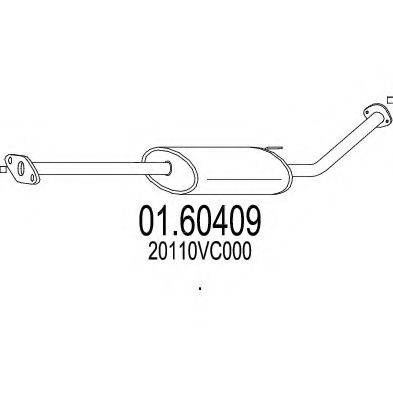 01.60409 MTS Exhaust System Middle Silencer