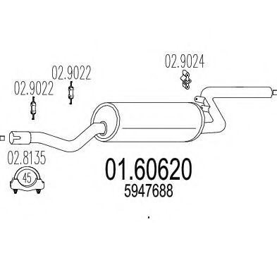 01.60620 MTS Exhaust System End Silencer
