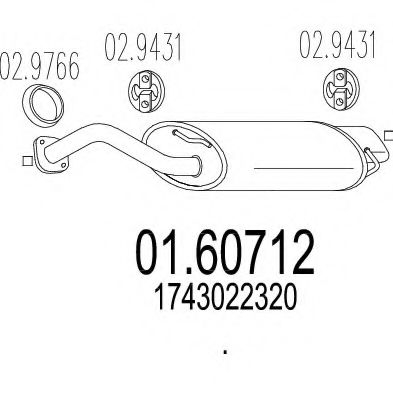 01.60712 MTS Exhaust System End Silencer
