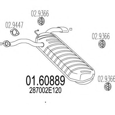 01.60889 MTS Exhaust System End Silencer