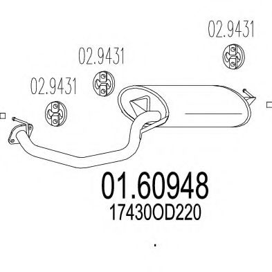 01.60948 MTS Exhaust System End Silencer