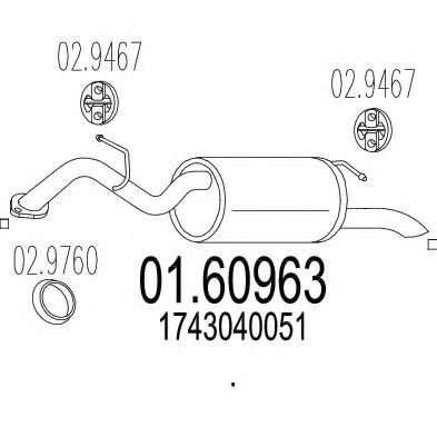 01.60963 MTS Exhaust System End Silencer