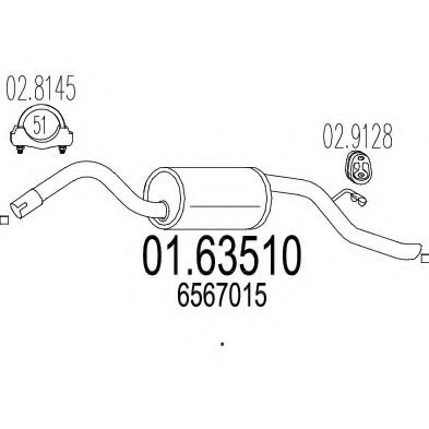 01.63510 MTS Exhaust System End Silencer