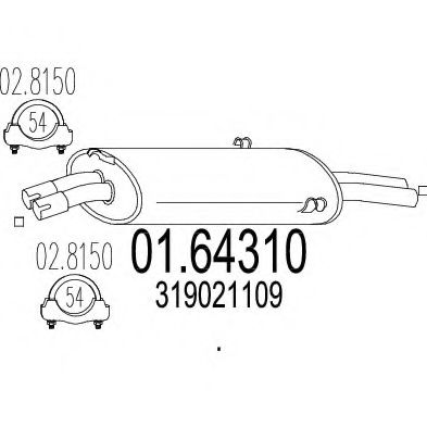 01.64310 MTS Exhaust System End Silencer