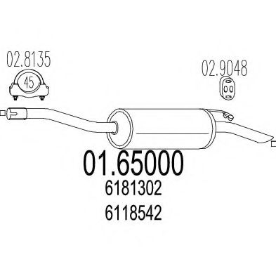 01.65000 MTS Exhaust System End Silencer