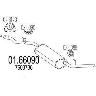 01.66090 MTS Exhaust System End Silencer