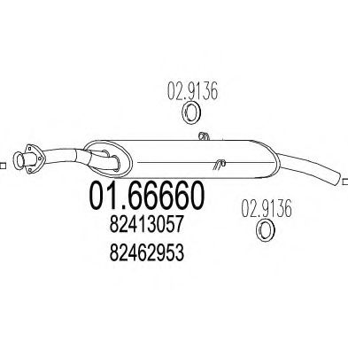 01.66660 MTS Exhaust System End Silencer