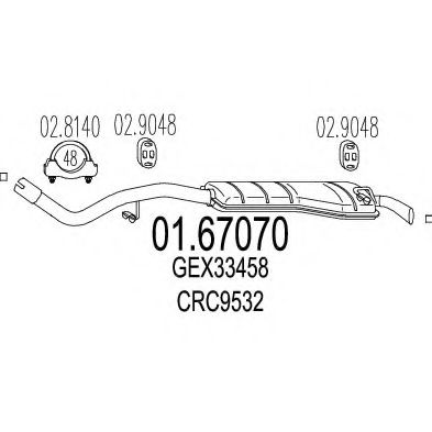 01.67070 MTS Exhaust System End Silencer