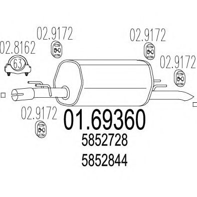 01.69360 MTS Exhaust System End Silencer
