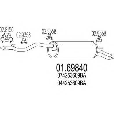 01.69840 MTS Exhaust System End Silencer