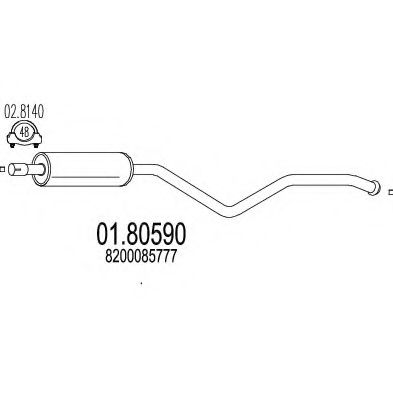 01.80590 MTS Exhaust System Middle Silencer