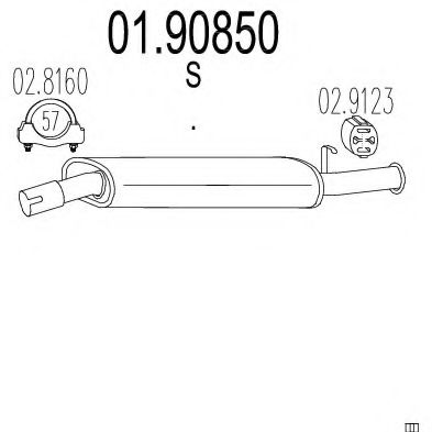 01.90850 MTS Exhaust System End Silencer