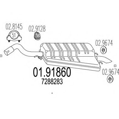 01.91860 MTS Exhaust System End Silencer