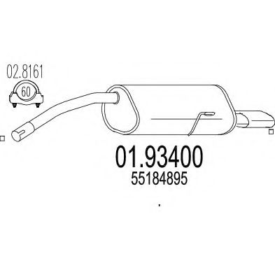 01.93400 MTS Exhaust System End Silencer