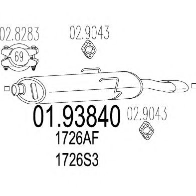 01.93840 MTS Exhaust System End Silencer