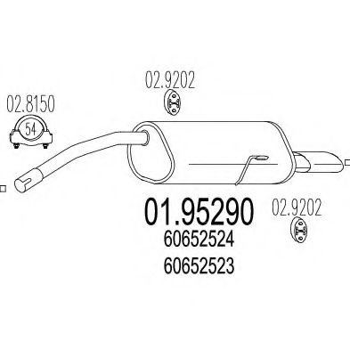 01.95290 MTS Exhaust System End Silencer