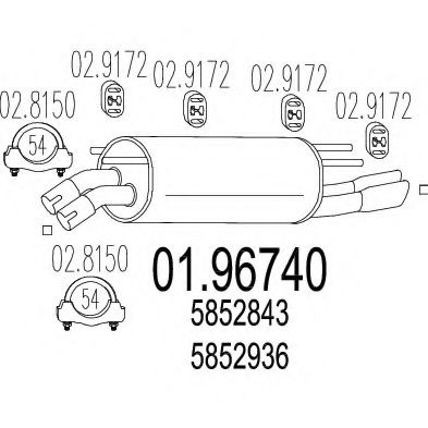 01.96740 MTS Exhaust System End Silencer