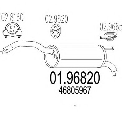 01.96820 MTS Exhaust System End Silencer