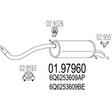 01.97960 MTS Exhaust System End Silencer