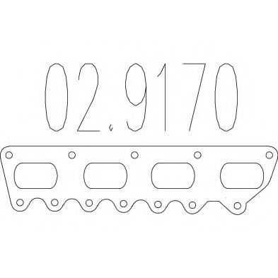02.9170 MTS Gasket, exhaust pipe