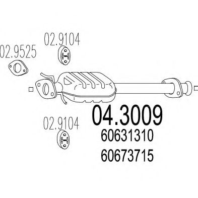 04.3009 MTS Countershaft, manual transmission