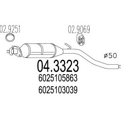 04.3323 MTS Exhaust System Catalytic Converter