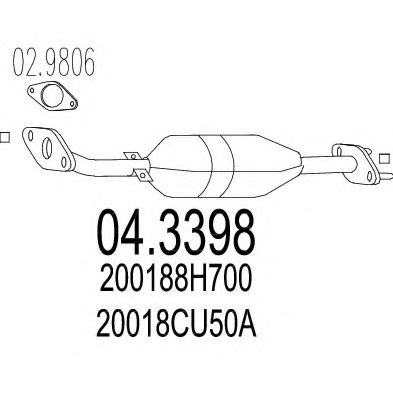 04.3398 MTS Exhaust System Catalytic Converter