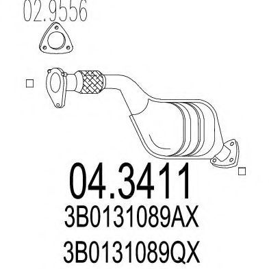 04.3411 MTS Exhaust System Catalytic Converter
