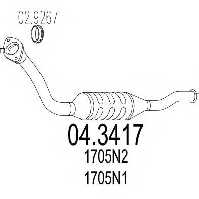 04.3417 MTS Exhaust System Catalytic Converter
