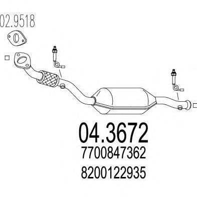 04.3672 MTS Exhaust System Catalytic Converter