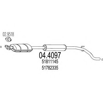 04.4097 MTS Exhaust System Middle Silencer