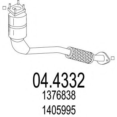 04.4332 MTS Тормозная система Комплект тормозных колодок, дисковый тормоз