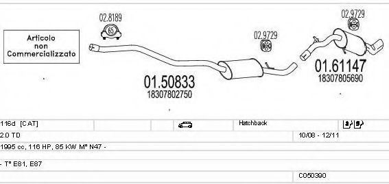 C050390025139 MTS Exhaust System