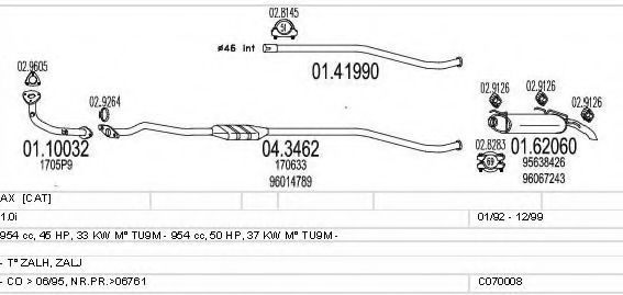 C070008000923 MTS Exhaust System Exhaust System