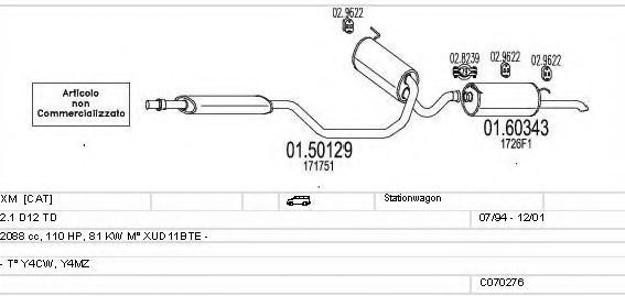 C070276001216 MTS Exhaust System Exhaust System